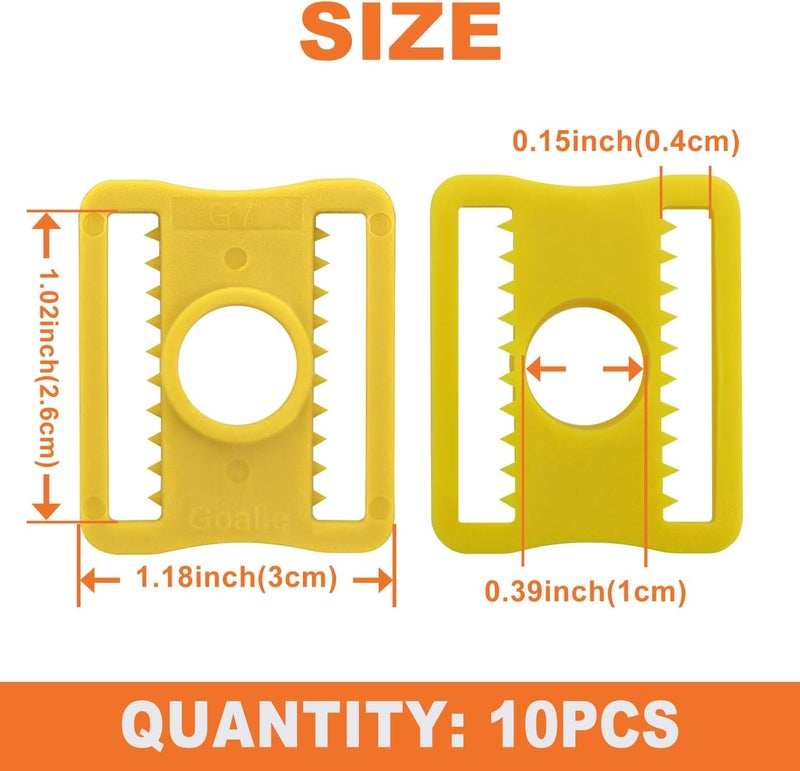 GY Hockey Goalie Mask Slider Clips 10 Pack – 3 x 2.6 cm (1.18 x 1.02 Inches) – Durable Plastic (PC) Replacement Helmet Buckles for Ice Hockey Goalie Helmets - Image 2